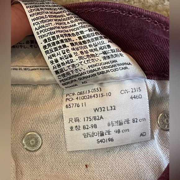 Vintage Levis 501 Jeans 32 x 32 Dark Wash Straight Red Orange Tab‎ Denim HTF! - Picture 8 of 8